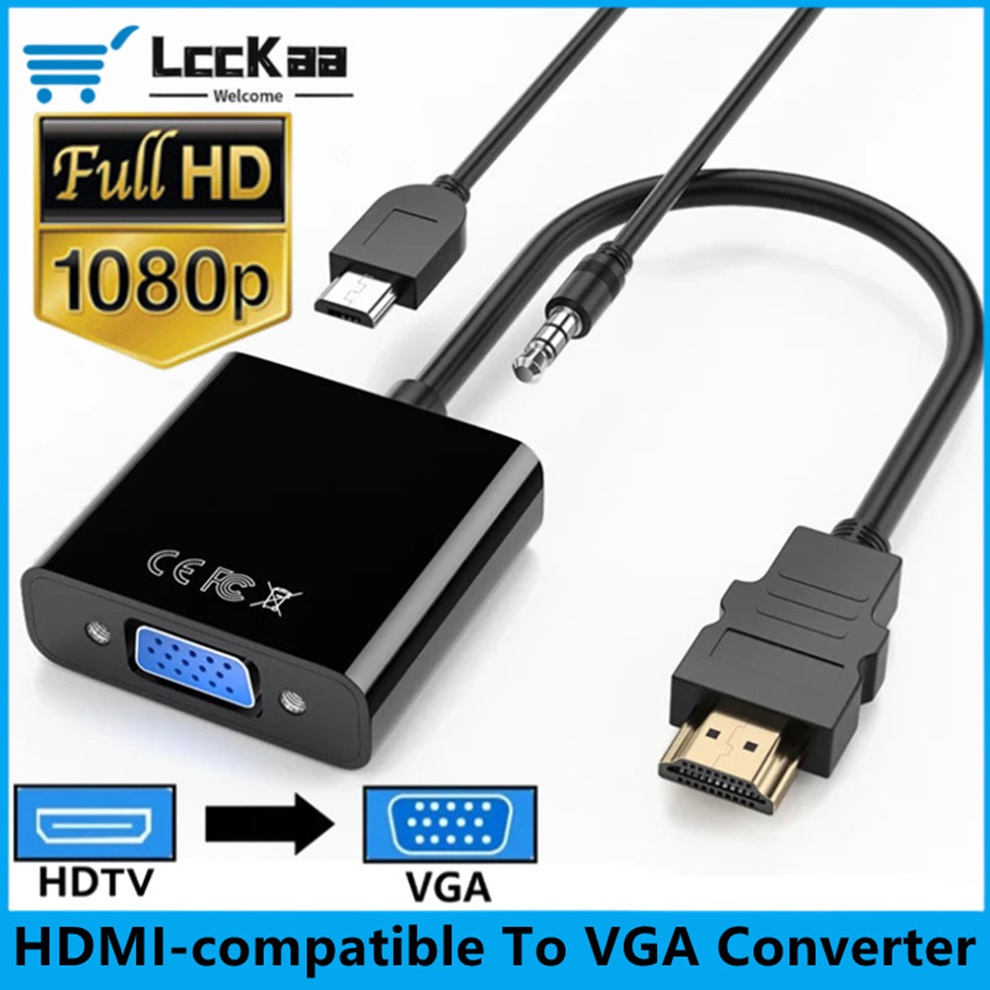 Hdmi Vga Adapter - Cable convertidor HDMI compatible con VGA