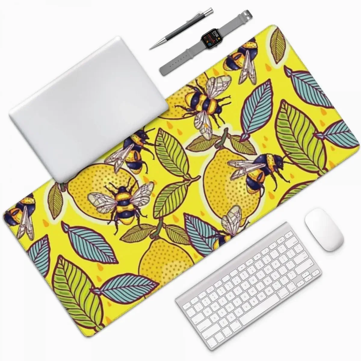 Yellow Laptop Accessories - Alfombrilla grande para ratón de jardín