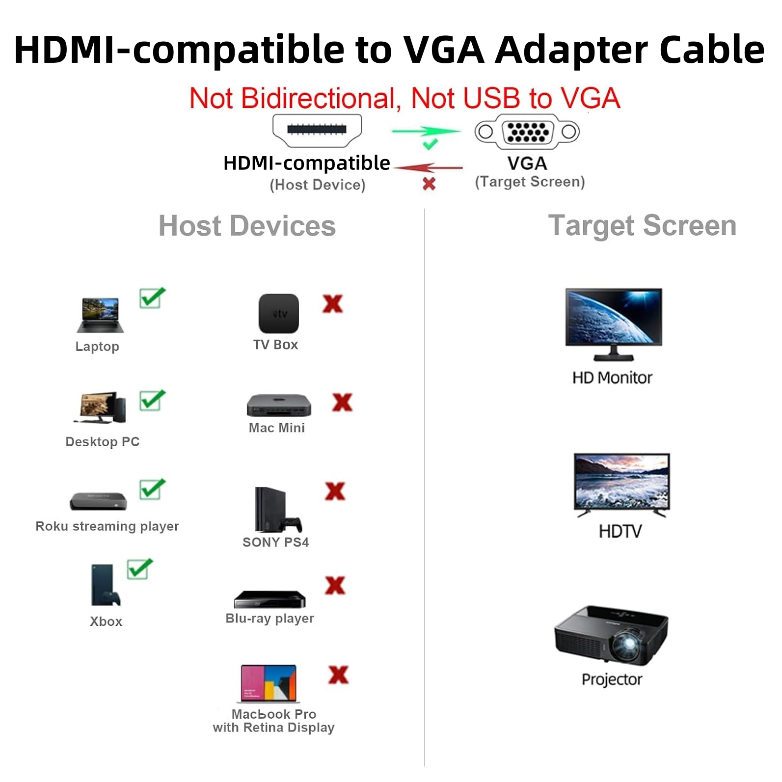 Convertidor de vídeo de 1,8 M  - Hdmi Vga Adapter reseña y precio